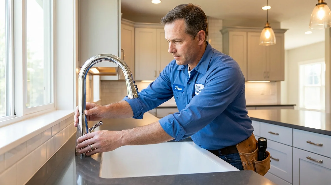 Kitchen faucet installation by Johns Plumbing LLC in Armona