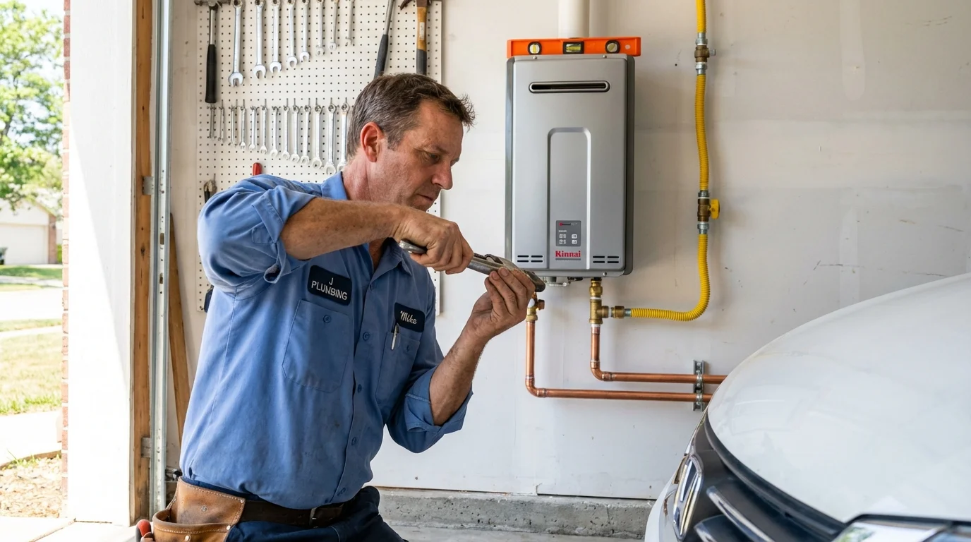 Tankless water heater installation by a Johns Plumbing LLC plumber in Armona